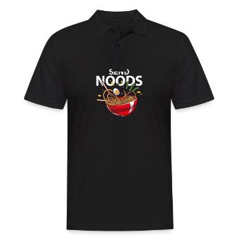 Send NOODS Ramen Shirt, Ramen Noodle Shirt, Noodle - Männer Poloshirt - Schwarz - Vorne - Kai (181cm)
