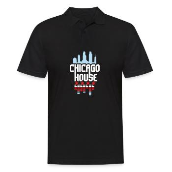 Chicago House Music Vintage DJ - Men's Polo Shirt - black - Front - Kai (181cm)