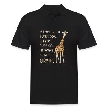 Funny Women’s Giraffe Lover Girl Citation Disant Blague - Polo Homme - noir - Devant - Kai (181cm)