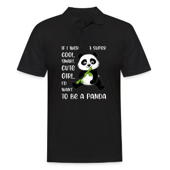Funny Panda Lover Girl Woman Quote Saying Phrase - Men's Polo Shirt - black - Front - Kai (181cm)