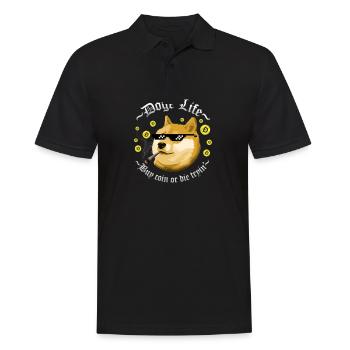 Dogecoin funny saying - Men's Polo Shirt - black - Front - Kai (181cm)