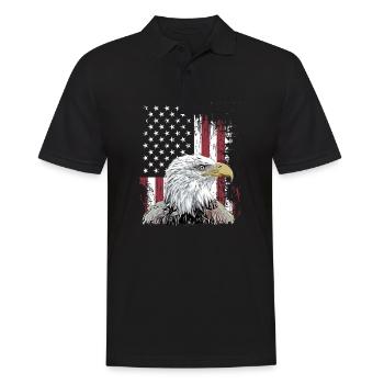 Independence Eagle American Flag Eagle - Männer Poloshirt - Schwarz - Vorne - Kai (181cm)