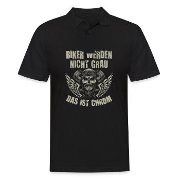 Biker Werden Nicht Grau Das Ist Chrom - Männer Poloshirt - Schwarz - Vorne - Kai (181cm)