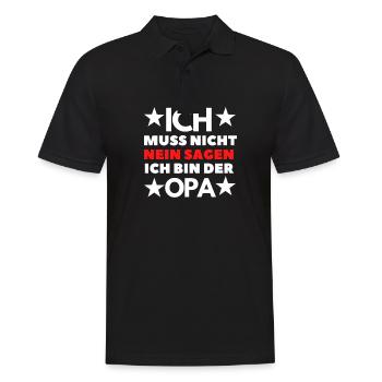 Ich muss nicht NEIN sagen ich bin OPA - Männer Poloshirt - Schwarz - Vorne - Kai (181cm)
