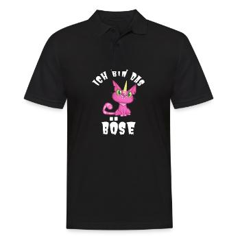 Ich bin das BÖSE Evil Katze Einhorn Kitty lustig - Männer Poloshirt - Schwarz - Vorne - Kai (181cm)