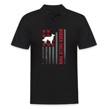 Border Collie Dad T Shirt Retro Border Collie Dad - Men's Polo Shirt - black - Front - Kai (181cm)