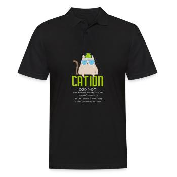 Cation Science Cat Pawsitive Chemistry Teacher - Polo Homme - noir - Devant - Kai (181cm)