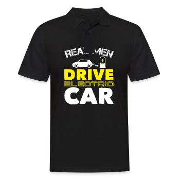 E Car Electric Car Green - Men's Polo Shirt - black - Front - Kai (181cm)