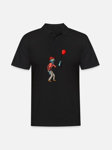 Zombie balloon sarcasm halloween balloon - Men's Polo Shirt - black