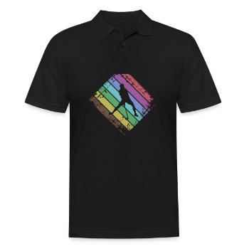 Floorball - Männer Poloshirt - Schwarz - Vorne - Kai (181cm)