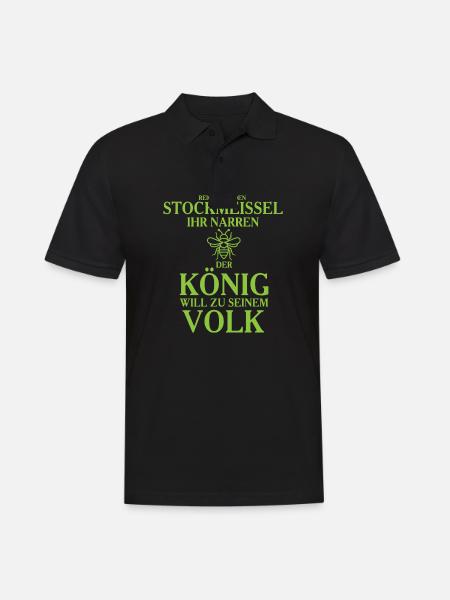 Stockmeissel könig volk Geschenk Biene Imker Honig - Männer Poloshirt - Schwarz