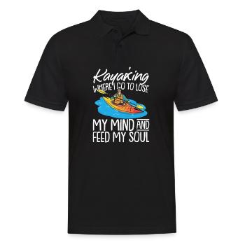 Funny canoe kayak rowing and paddle sport saying - Men's Polo Shirt - black - Front - Kai (181cm)
