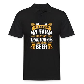 My farm tractor beer farmer gift - Men's Polo Shirt - black - Front - Kai (181cm)