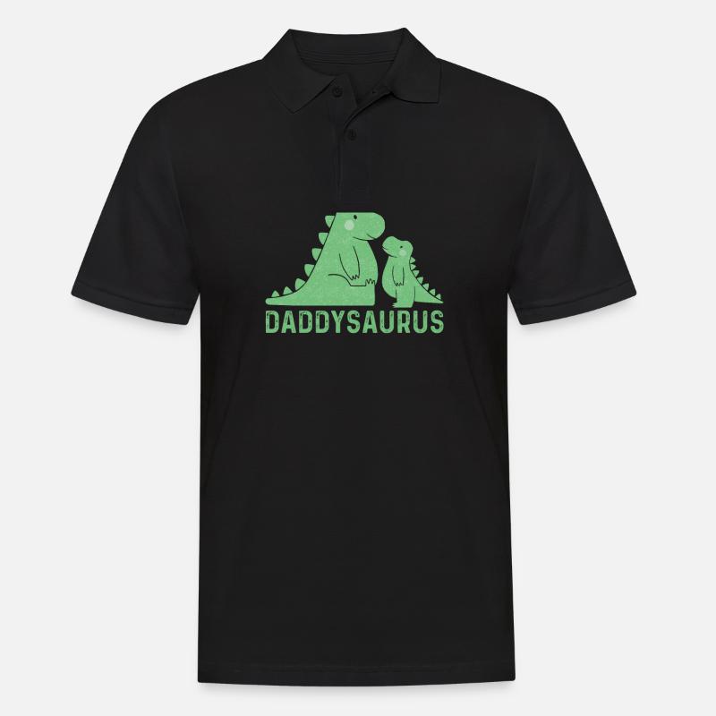 Daddysaurus Rex Drôle papa Cadeau - Polo Homme - noir