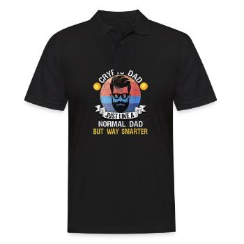 Crypto Dad anniversaire HODL Moon Crypto Bitcoin - Polo Homme - noir - Devant - Kai (181cm)