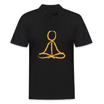 Yoga Peace Gift Spirituality Meditation - Men's Polo Shirt - black - Front - Kai (181cm)