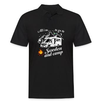 Camping Brauche keine Therapie Schweden und campen - Männer Poloshirt - Schwarz - Vorne - Kai (181cm)