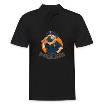 Pawfficer Le donut chien policier - Polo Homme - noir - Devant - Kai (181cm)