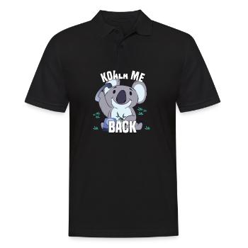 Koala me Back - Koala Bär mit Telefon - Männer Poloshirt - Schwarz - Vorne - Kai (181cm)