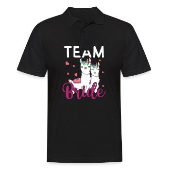 Team Bride - JGA Junggesellenabschied Bride - Männer Poloshirt - Schwarz - Vorne - Kai (181cm)