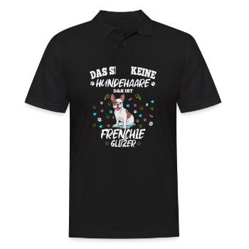 Das sind keine Hundehaare das ist Frenchie Glitzer - Männer Poloshirt - Schwarz - Vorne - Kai (181cm)