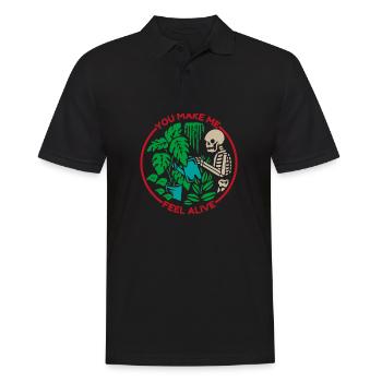 Feel alive Garten Gärtner Gartenarbeit Geschenk - Männer Poloshirt - Schwarz - Vorne - Kai (181cm)
