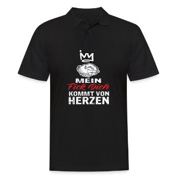Mein Fick Dich Kommt Von Herzen - Fick Dich - Männer Poloshirt - Schwarz - Vorne - Kai (181cm)