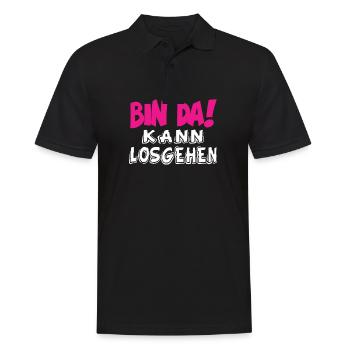 Bin Da Kann Losgehen - Lustige Sprüche Ironie - Männer Poloshirt - Schwarz - Vorne - Kai (181cm)