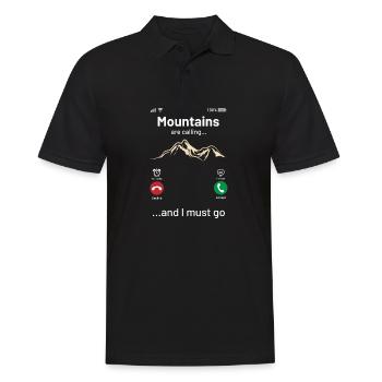 Mountains Are Calling And I Must Go - Männer Poloshirt - Schwarz - Vorne - Kai (181cm)