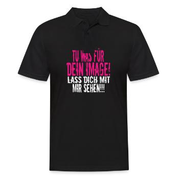 Tu Was Für Dein Image - Witziger Spruch Sarkasmus - Männer Poloshirt - Schwarz - Vorne - Kai (181cm)