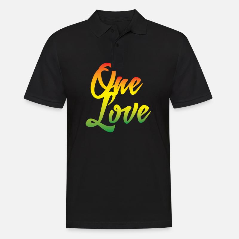 Reggae Liebe - Männer Poloshirt - Schwarz