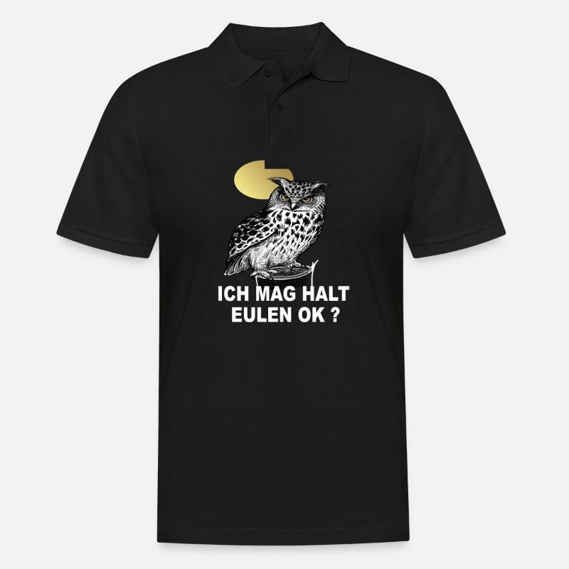 Eulen Geschenke - Ich Mag Halt Eulen Ok ? Eule - Männer Poloshirt - Schwarz