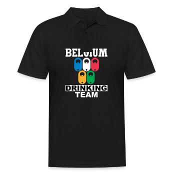 Belgique Drinking Team Drôle boire amateur de bière - Polo Homme - noir - Devant - Kai (181cm)