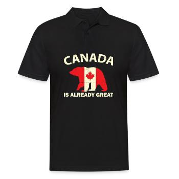 CANADIAN FLAG BEAR CANADA IS ALREADY GREAT Canada - Men's Polo Shirt - black - Front - Kai (181cm)