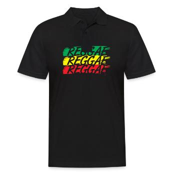 Reggae - Männer Poloshirt - Schwarz - Vorne - Kai (181cm)