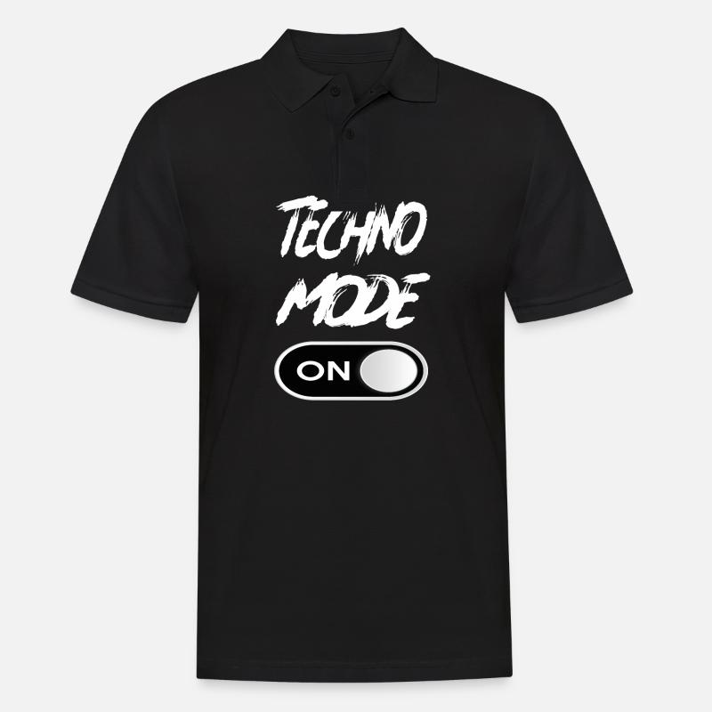 Techno Mode On - Techno Techno Musik Techno - Männer Poloshirt - Schwarz