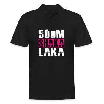 Boom ShakaLaka - Drôles de phrases Drôles - Polo Homme - noir - Devant - Kai (181cm)