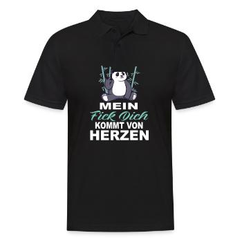 Mein Fick Dich Kommt Von Herzen - Fick Dich - Männer Poloshirt - Schwarz - Vorne - Kai (181cm)