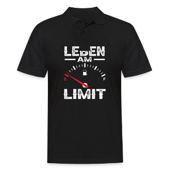 Leben am Limit Benzin Tankanzeige Auto Pkw Tuning - Männer Poloshirt - Schwarz - Vorne - Kai (181cm)