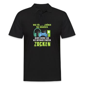 Zocken Gamer Konsole Videospiel Computer Geschenk - Männer Poloshirt - Schwarz - Vorne - Kai (181cm)