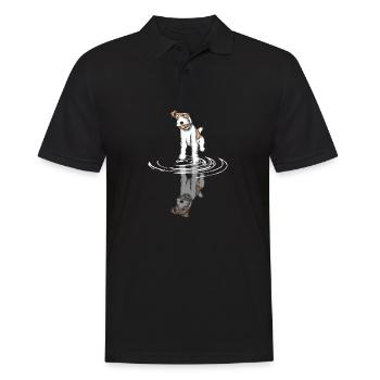 Foxterrier Drahthaar | Foxterrier T-Shirt - Männer Poloshirt - Schwarz - Vorne - Kai (181cm)