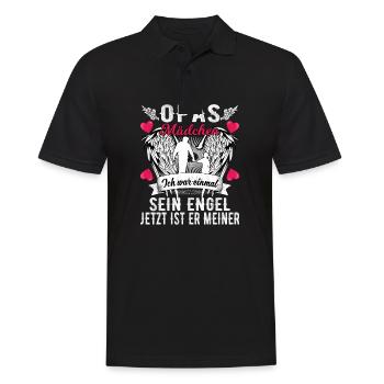 Opas Mädchen Ich War Einmal Sein Engel - Männer Poloshirt - Schwarz - Vorne - Kai (181cm)