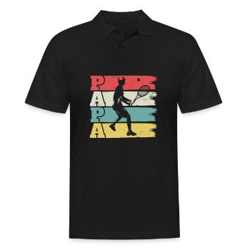 Vatertag Papa Tennis Papa - Männer Poloshirt - Schwarz - Vorne - Kai (181cm)