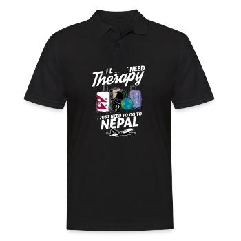 Nepal flag I Nepalese Souvenirs - Männer Poloshirt - Schwarz - Vorne - Kai (181cm)