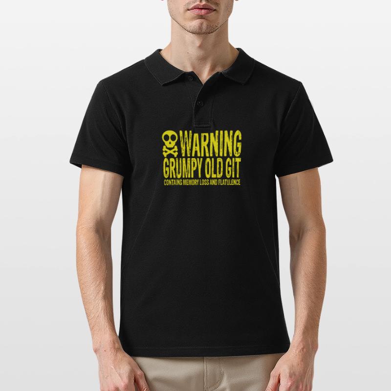 Warning Grumpy Old Git Polo Homme