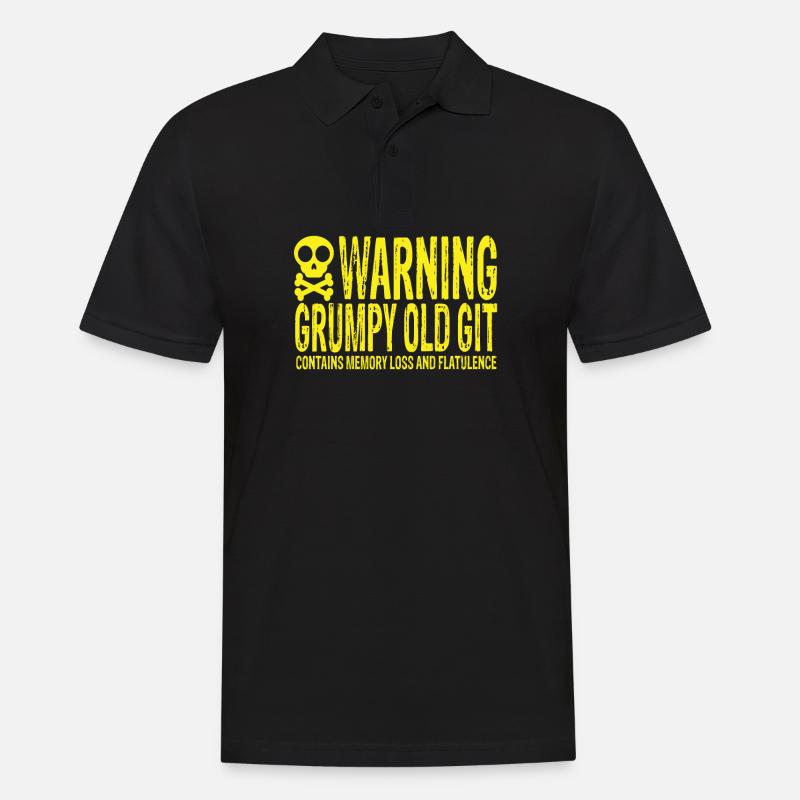 Warning Grumpy Old Git - Männer Poloshirt - Schwarz