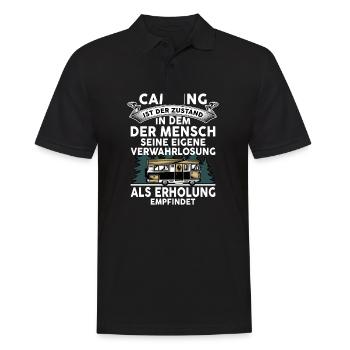 Camping Ist Der Zustand In Dem Der Mensch Camping - Männer Poloshirt - Schwarz - Vorne - Kai (181cm)