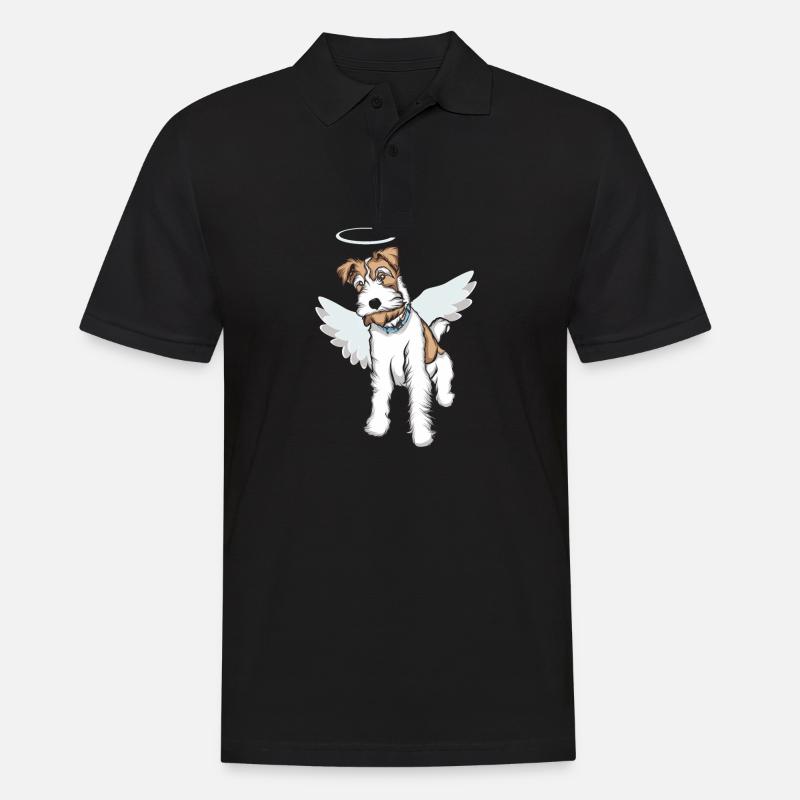 Foxterrier Drahthaar Engel | Foxterrier T-Shirt - Männer Poloshirt - Schwarz