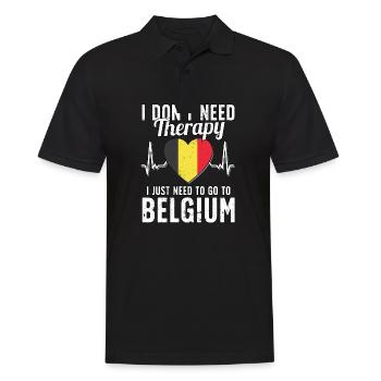 Belgium flag I Belgian Souvenirs - Männer Poloshirt - Schwarz - Vorne - Kai (181cm)