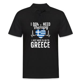 Grèce flag I Greek Souvenirs - Polo Homme - noir - Devant - Kai (181cm)